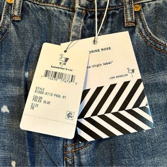 NWT Free People Sandrine Rose Sz 28/US 6 Polka dot High-rise Skinny Jeans! - Picture 6 of 16